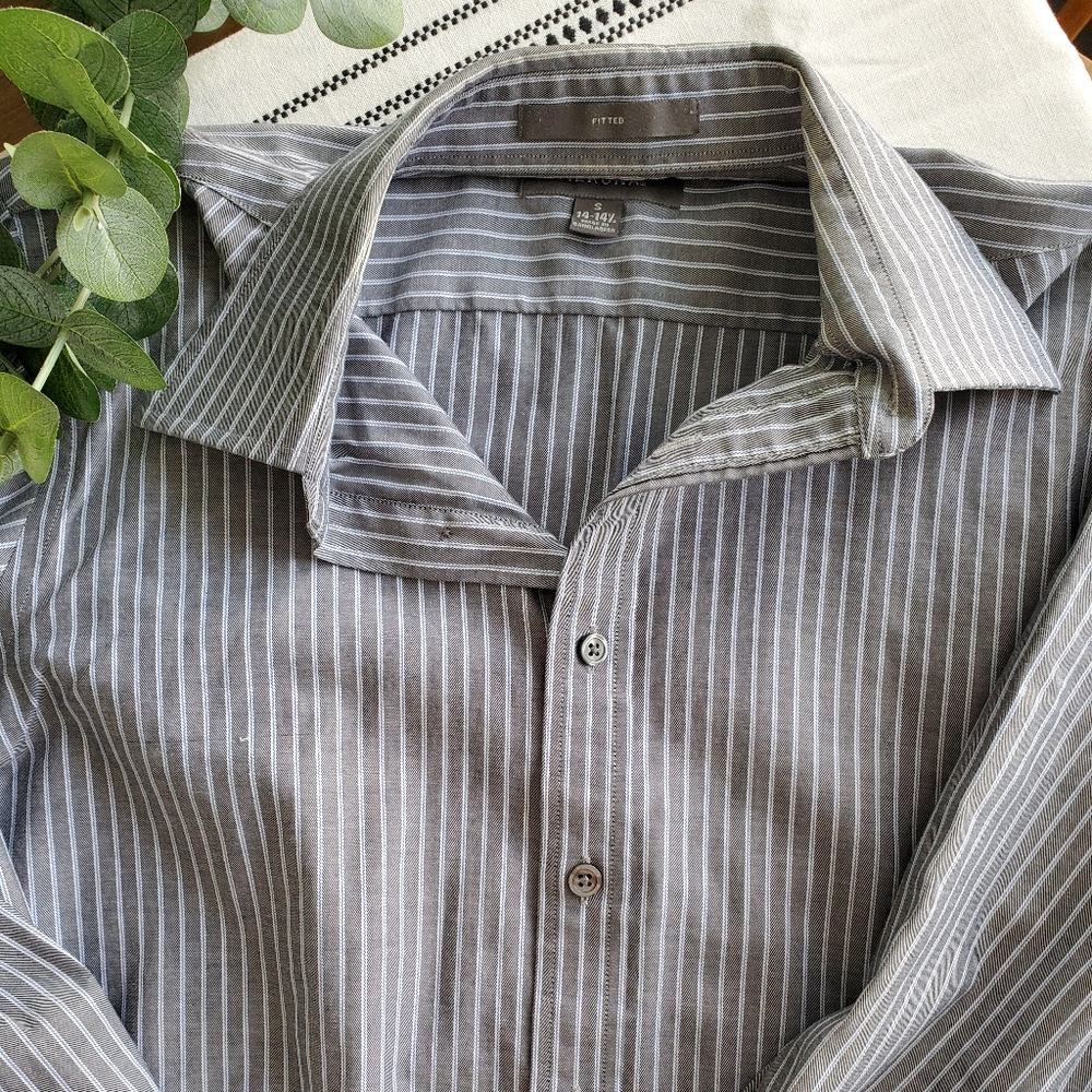 Merona | Navy Blue White Stripe Long Sleeve